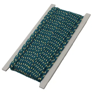 Dark Teal Green and Gold Metallic Choti Braid sample, design MT-F516D35A, view 7