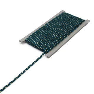 Dark Teal Green and Gold Metallic Choti Braid sample, design MT-F516D35A, view 8