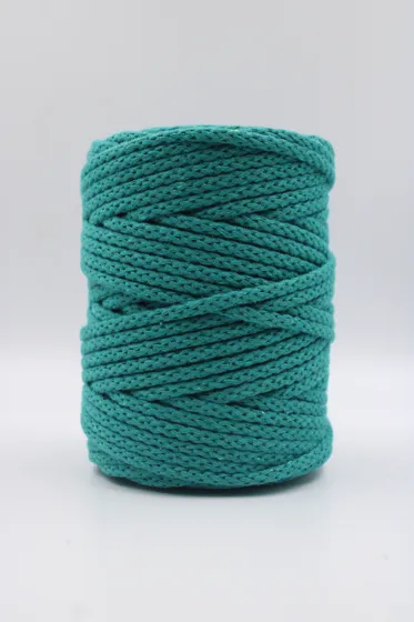 Teal Knitted Cord on a Plain Tube