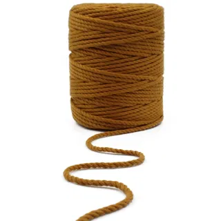 Golden Brown 3-Ply Twisted Macrame Cord sample, design MT-70397D48, view 2