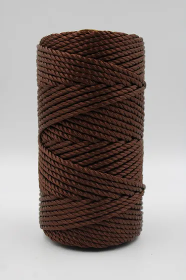 Chocolate Brown 3-Ply Twisted Macrame Cord