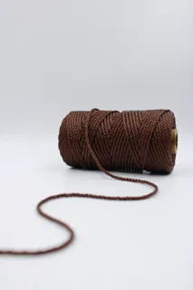 Chocolate Brown 3-Ply Twisted Macrame Cord sample, design MT-BEAF0A85, view 2