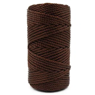 Chocolate Brown 3-Ply Twisted Macrame Cord sample, design MT-BEAF0A85, view 5