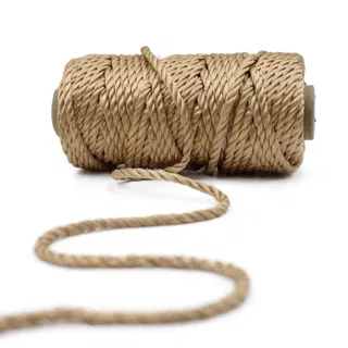 Sand Beige 3-Ply Twisted Macrame Cord sample, design MT-716A71AC, view 7