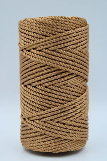Caramel Tan 3-Ply Twisted Macrame Cord
