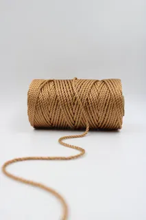 Caramel Tan 3-Ply Twisted Macrame Cord sample, design MT-1EA43B6B, view 2