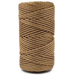 Caramel Tan 3-Ply Twisted Macrame Cord sample, design MT-1EA43B6B, view 5