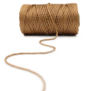 Caramel Tan 3-Ply Twisted Macrame Cord sample, design MT-1EA43B6B, view 6