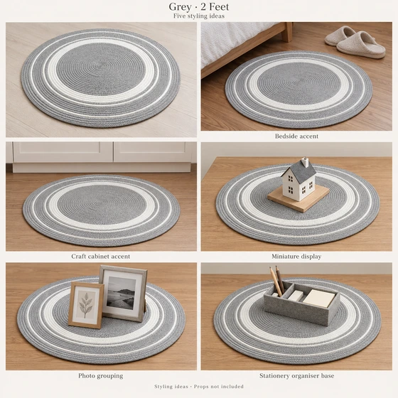 Grey · 2 Feet — Bedside accent, Craft cabinet accent, Miniature display, Photo grouping, Stationery organiser base