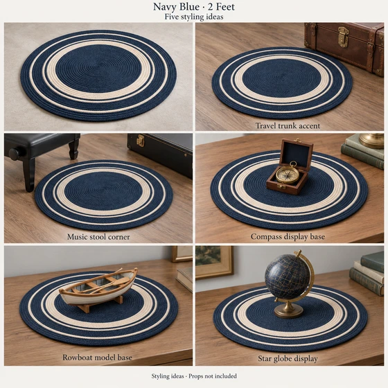 Navy Blue · 2 Feet — Travel trunk accent, Music stool corner, Compass display base, Rowboat model base, Star globe display