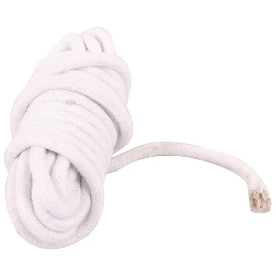 White Braided Cord with Beige Core
