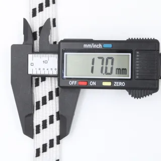 White and Black Flat Bungee Cord with Hooks sample, design MT-78BC57F4, view 4