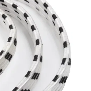 White and Black Flat Bungee Cord with Hooks sample, design MT-78BC57F4, view 6