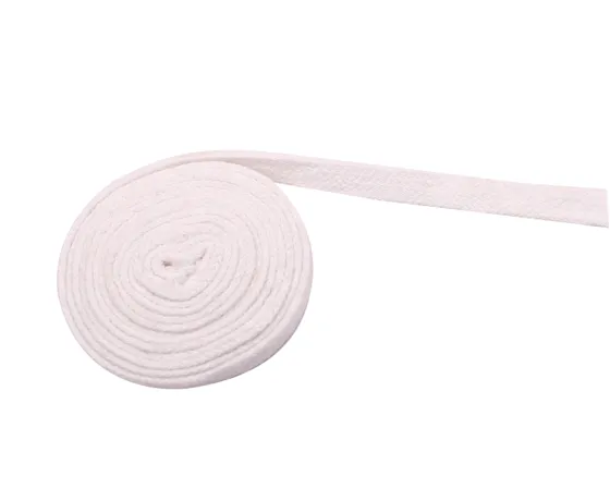 White Flat Woven Trim Tape sample, design MT-2684B423, view 5