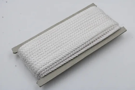 White Knitted Cord on Card and Reel