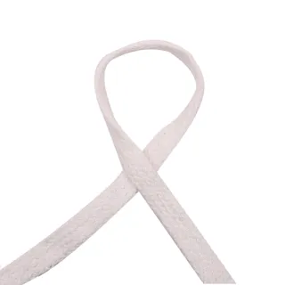 White Narrow Flat Braided Trim sample, design MT-415E020F, view 2