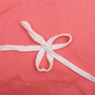 White Narrow Flat Braided Trim sample, design MT-415E020F, view 4