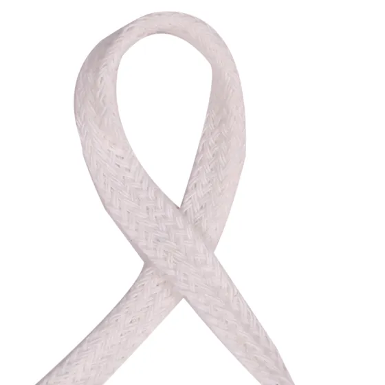 White Herringbone Flat Braided Trim