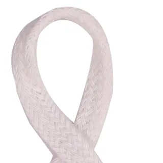 White Herringbone Flat Braided Trim sample, design MT-8161AE9C, view 2