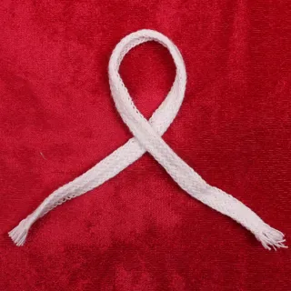White Herringbone Flat Braided Trim sample, design MT-8161AE9C, view 4