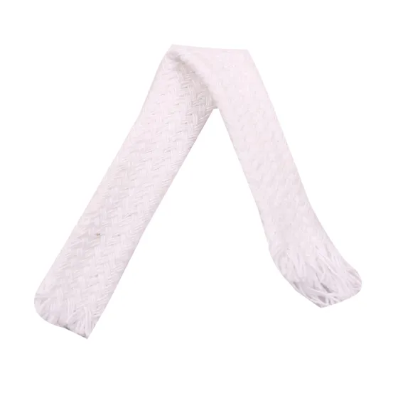 White Wide Herringbone Flat Braided Trim