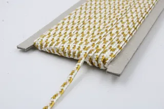 White and Gold Metallic Choti Braid sample, design MT-94421144, view 3