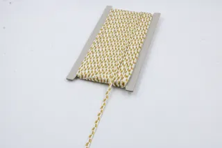 White and Gold Metallic Choti Braid sample, design MT-94421144, view 4