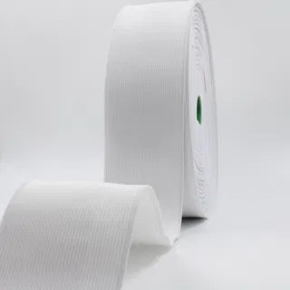 White Woven Elastic Tape on a Green Core sample, design MT-4EBDDB58, view 4