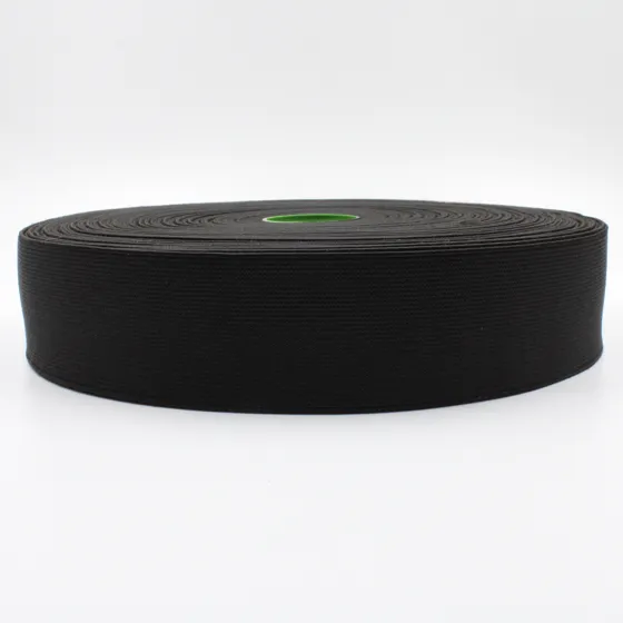 Black Woven Elastic Tape in Several Widths sample, design MT-D021E703, view 14