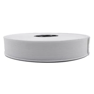 Black and White Woven Elastic Tape, Rolls with Crossed Tails sample, design MT-1A72A04A, view 11