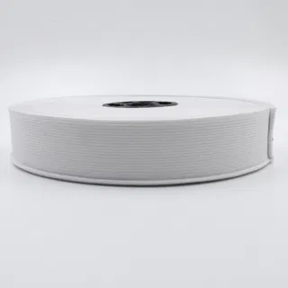 Black and White Woven Elastic Tape, Rolls with Crossed Tails sample, design MT-1A72A04A, view 4