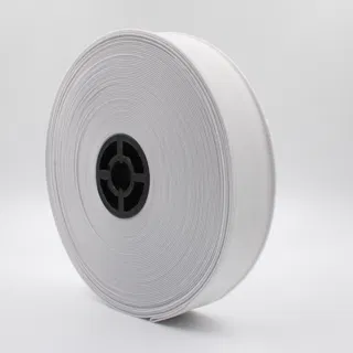 Black and White Woven Elastic Tape, Rolls with Crossed Tails sample, design MT-1A72A04A, view 6