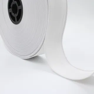 Black and White Woven Elastic Tape, Rolls with Crossed Tails sample, design MT-1A72A04A, view 9