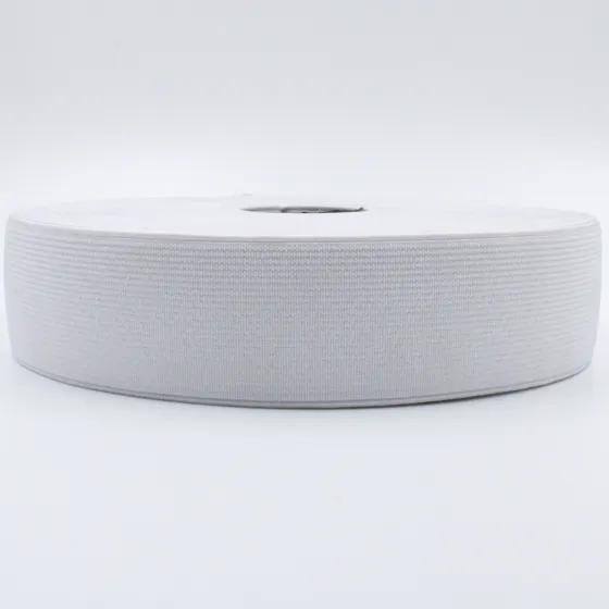 White Woven Elastic Band in Several Widths sample, design MT-C4E3508C, view 10