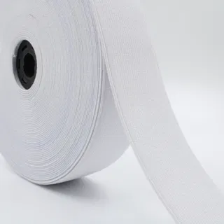 White Woven Elastic Band in Several Widths sample, design MT-C4E3508C, view 13