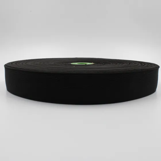 Black Woven Elastic Tape in Several Widths sample, design MT-D021E703, view 5