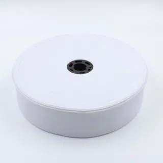 White Woven Elastic Band in Several Widths sample, design MT-C4E3508C, view 2