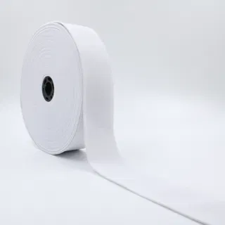 White Woven Elastic Band in Several Widths sample, design MT-C4E3508C, view 3