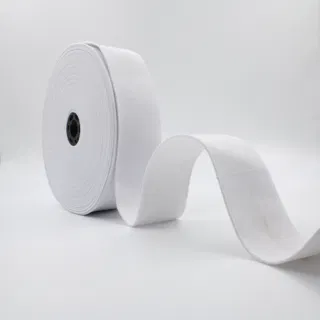 White Woven Elastic Band in Several Widths sample, design MT-C4E3508C, view 4
