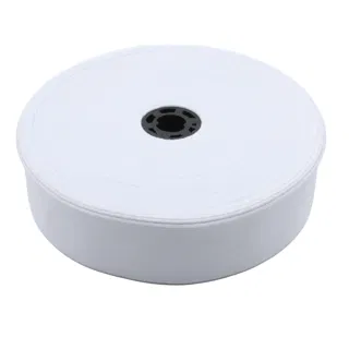 White Woven Elastic Band in Several Widths sample, design MT-C4E3508C, view 7