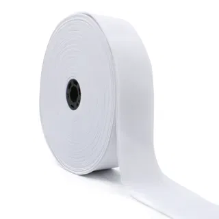 White Woven Elastic Band in Several Widths sample, design MT-C4E3508C, view 8