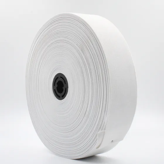 White Woven Elastic Band in Several Widths sample, design MT-C4E3508C, view 23
