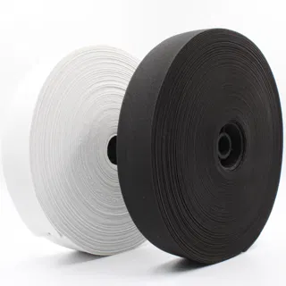 White Woven Elastic Band in Several Widths sample, design MT-C4E3508C, view 24
