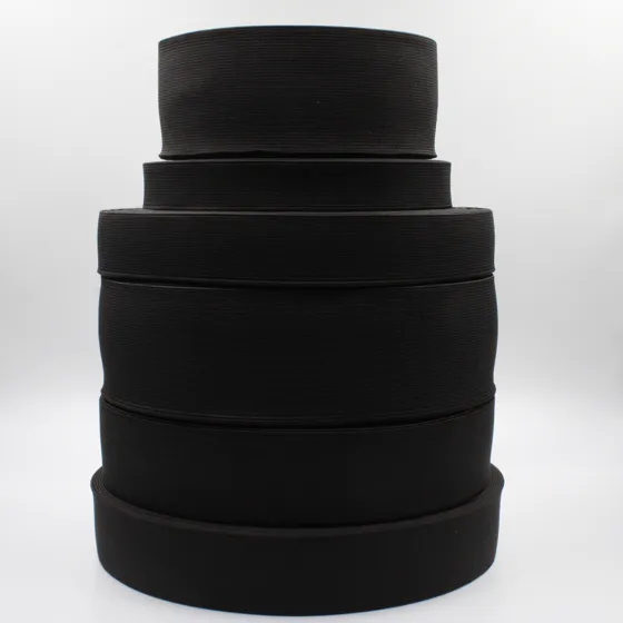 Black Woven Elastic Tape in Several Widths sample, design MT-D021E703, view 37