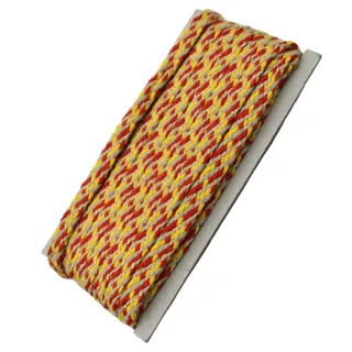 Yellow, Red and Beige Braided Drawstring Cord with Gold Sheen sample, design MT-AE794D21, view 6