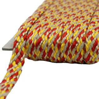 Yellow, Red and Beige Braided Drawstring Cord with Gold Sheen sample, design MT-AE794D21, view 7