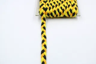 Lemon Yellow, Black and Mango Choti Braid sample, design MT-4C91893F, view 2