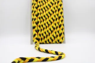 Lemon Yellow, Black and Mango Choti Braid sample, design MT-4C91893F, view 4
