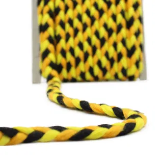 Lemon Yellow, Black and Mango Choti Braid sample, design MT-4C91893F, view 7