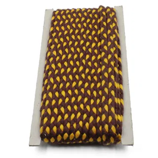 Golden Yellow and Chocolate Brown Choti Braid sample, design MT-6B1CDB26, view 4